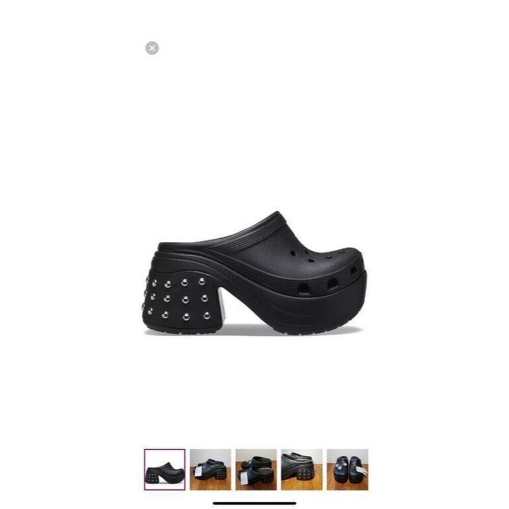 NWT Crocs Siren Studded Heel Clog Black Shoes Size Men13 Chunky Rare - Picture 10 of 10